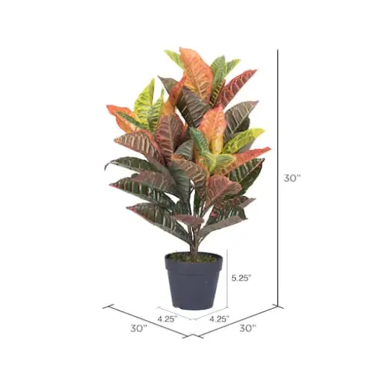 2.5ft. Potted Artificial Croton Tree {4}