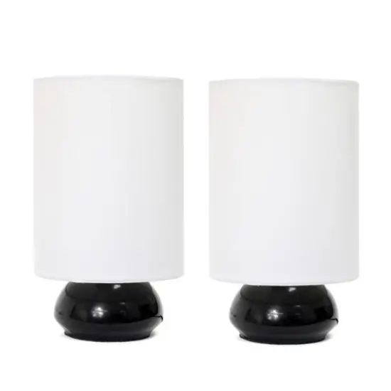 Simple Designs&trade; Gemini Colors 2-Pack Mini Touch Table Lamp Set Black and White {1}