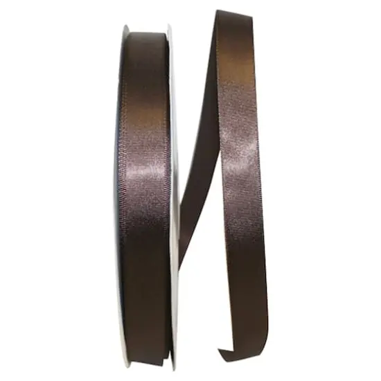 JAM Paper 5/8" x 100yd. Satin Single Face Ribbon Chocolate Brown {1}