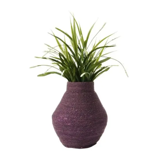 10.5" Lilac Hand-Woven Seagrass Basket {3}