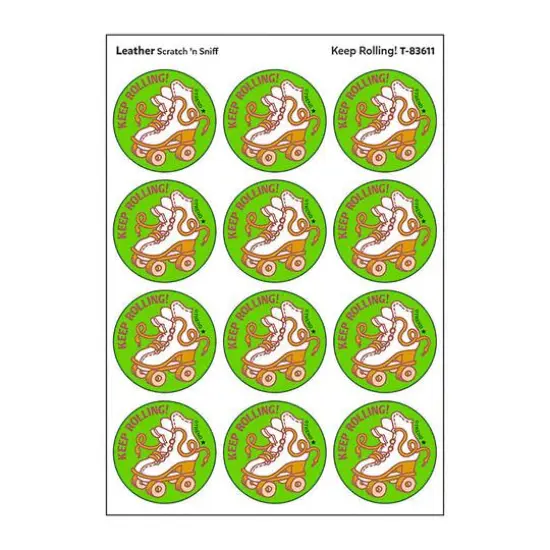 TREND Enterprises&reg; Keep Rolling! Leather Scented Stickers, 6 Packs of 24 {3}
