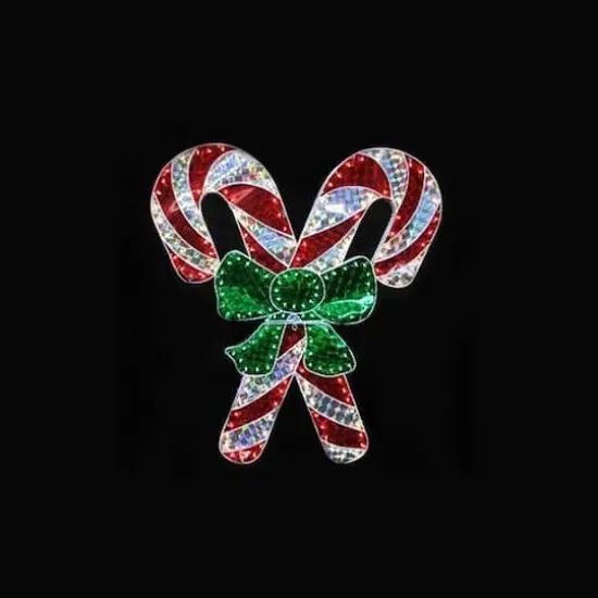 4ft. Lighted Red & White Candy Cane Outdoor Christmas Window Silhouette {3}