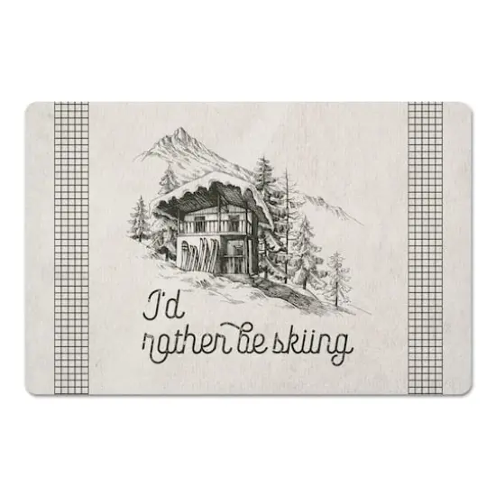 Rather Be Skiing Cabin 27x18 Floor Mat {1}