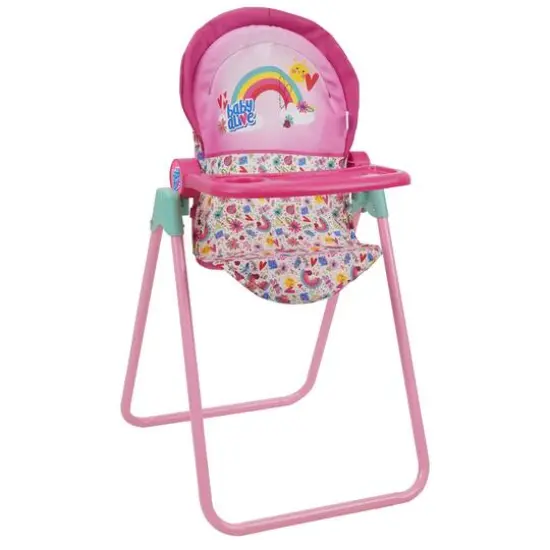 509 Crew Baby Alive Pink and Rainbow Doll Highchair Set {6}