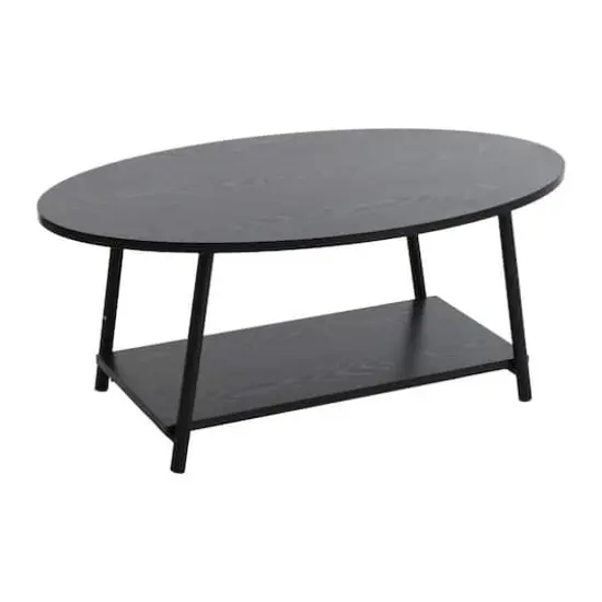 Household Essentials 39" Jamestown Oval Coffee Table Black Oak {1}