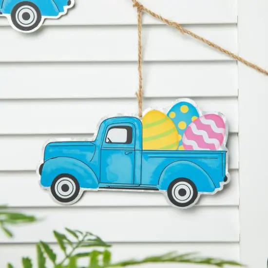 Glitzhome&reg; Easter Metal Truck Garland {5}