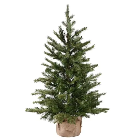 3ft. Pre-Lit Feel Real&reg; Nordic Spruce Artificial Christmas Tree in Burlap Base, Clear Lights {6}