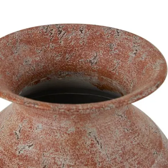 14" White & Rust Distressed Vase {6}