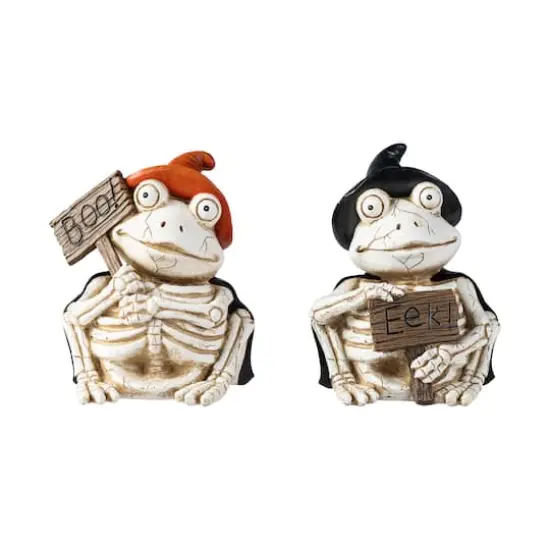 Glitzhome&reg; 7"H Halloween Resin Skeleton Frogs Table Decor Set {7}