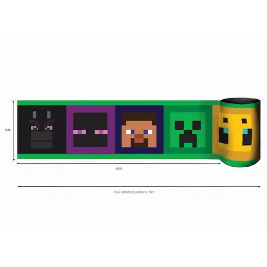 RoomMates Minecraft Iconic Faces Peel & Stick Wallpaper Border {5}