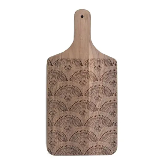 8" x 17" Bohemian Sketch Walnut Paddle Cutting Board {1}