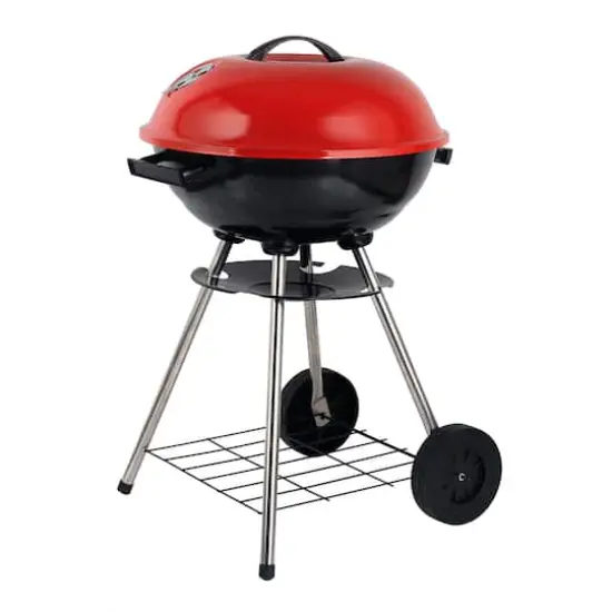 Brentwood BB-1701 17" Red Portable Charcoal BBQ Grill {1}