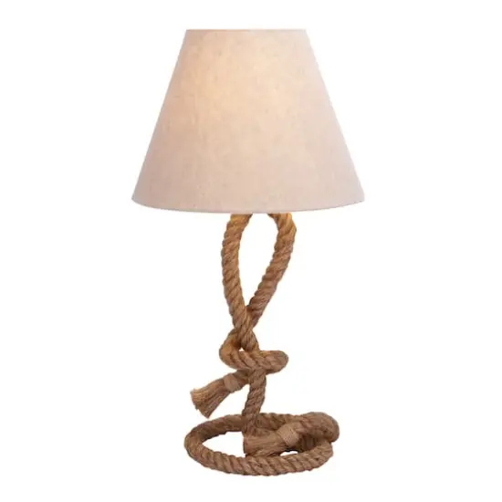 Brown Jute Rope and Iron Rustic Table Lamp, 29" x 15" x 15" {1}