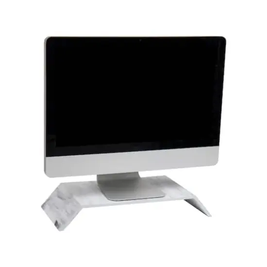 Mind Reader Marbella Collection White Monitor Stand {1}