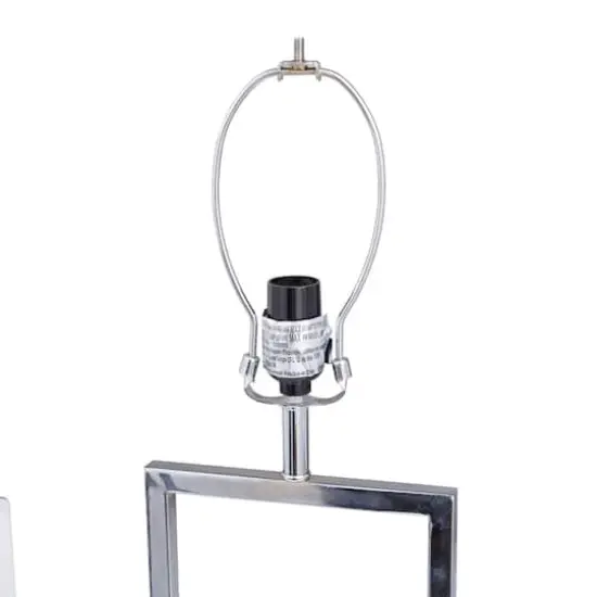 CosmoLiving by Cosmopolitan Silver Marble Modern Table Lamp, 25" x 14" x 10" {6}