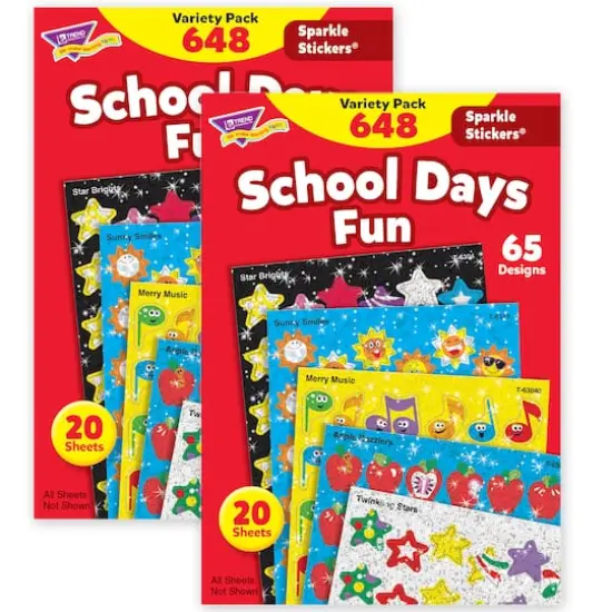 Trend Enterprises&reg; Sparkle Stickers&reg; School Days Variety Pack, 2 ct. {1}