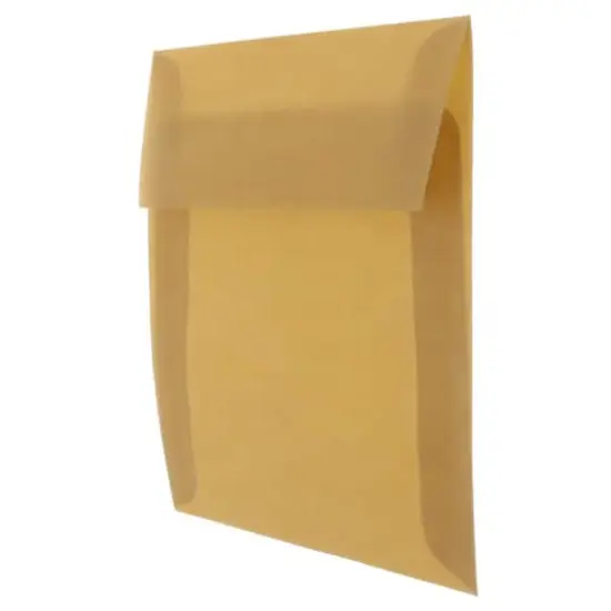 JAM Paper 8.5" x 8.5" Translucent Vellum Invitation Envelopes, 25ct. Earth Brown {4}