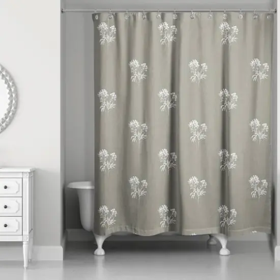 Small Blooms Shower Curtain Taupe {1}