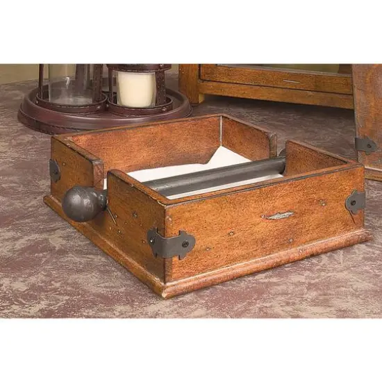 Hello Honey&reg; 9.6" Square Wood Napkin Holder with Metal Bar {7}