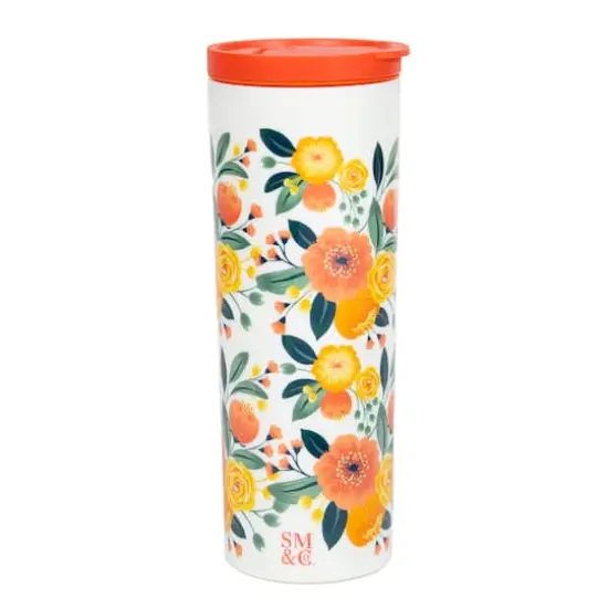 Steel Mill & Co.&reg; Orange Floral Thermal Mug {1}