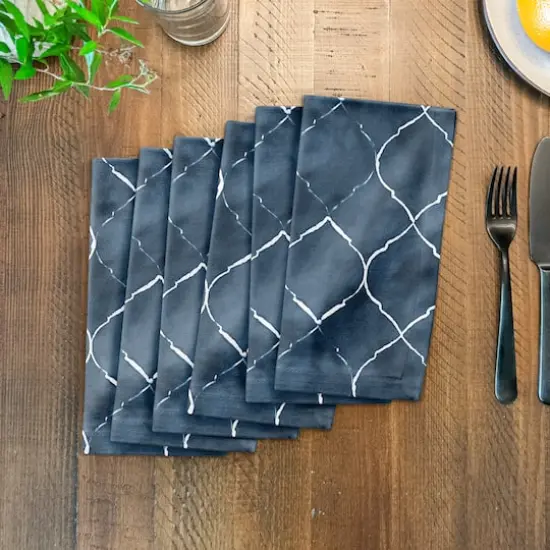 Blue Ogee Pattern 10" x 10" Cotton Twill Napkin {4}