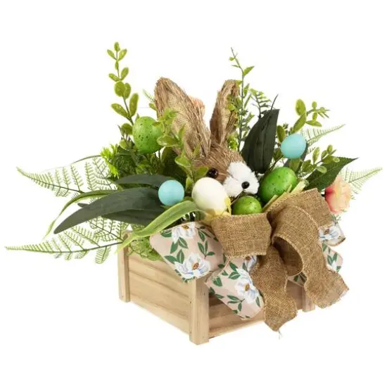 12" Boxed Floral Arrangement with Bunny Easter Decoration {6}