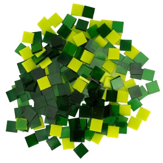 Oceanside Compatible&trade; Small Green Mosaic Stained Glass Squares, 8oz. {1}