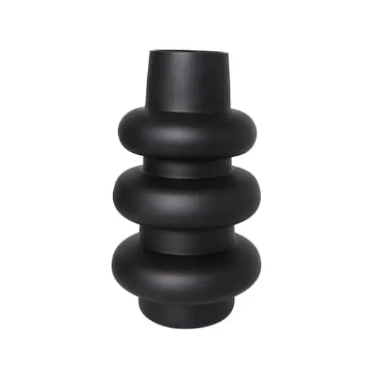 Black Bubble Ribbed Glass Vase Set {4}