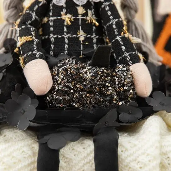 Glitzhome&reg; 29" Halloween Fabric Dressed Witch Sitter {8}