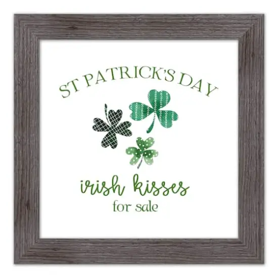 St Patricks Irish Kisses Framed Print 2 16" x 16" Western Gray Framed Print {1}