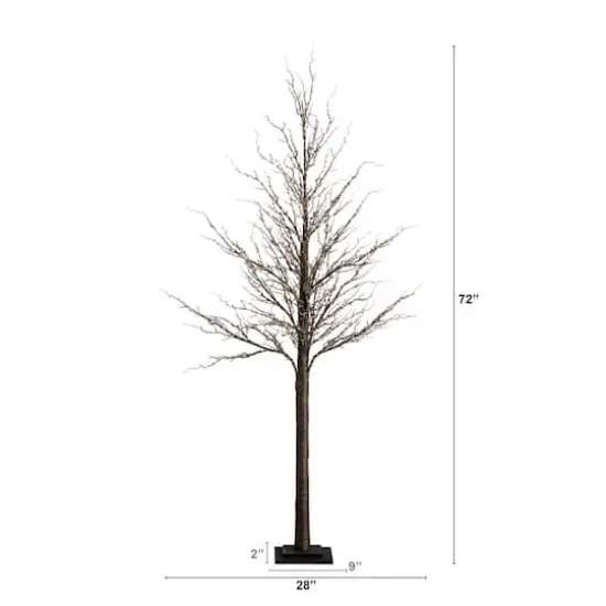 6ft. Pre-Lit Artificial Christmas Twig Tree, Warm White LED Lights {3}