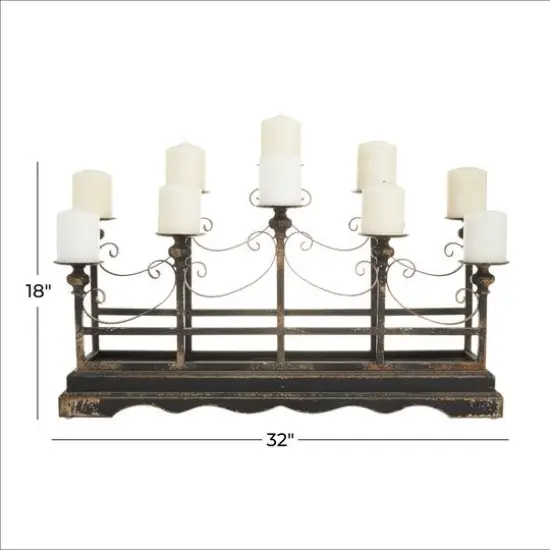 Black Iron Vintage Candelabra, 18" x 32" x 8" {7}