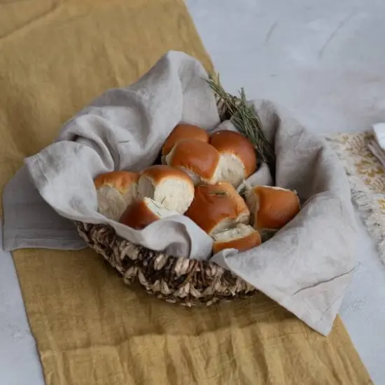 Hello Honey&reg; 12.5" Brown Woven Buri & Banana Fiber Basket Organizer {6}