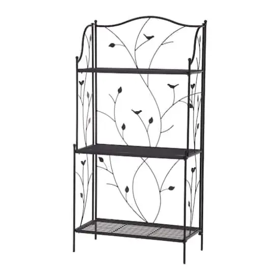 Glitzhome&reg; 3-Tier Black Metal Plant Stand {1}