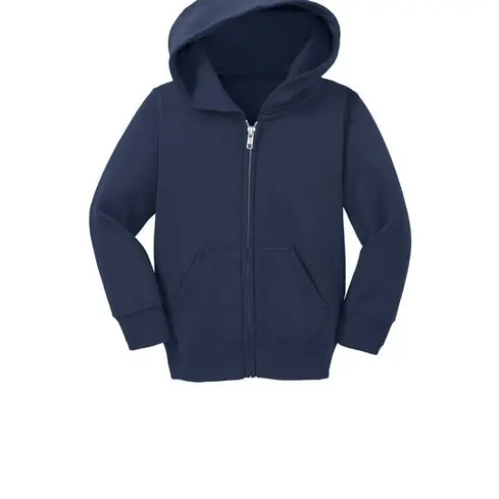 Port & Company&reg; Core Fleece Full-Zip Hooded Toddler Sweatshirt Navy {4}
