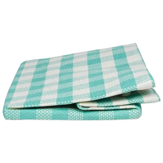 DII&reg; Medium Aqua Checked Rectangle Woven Paper Basket {5}