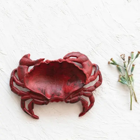Hello Honey&reg; 8.5" Red Crab Decorative Cast Iron Dish {3}