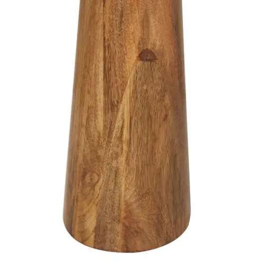 Brown Mango Wood Handmade Cone Shaped Accent Table with Black Tabletop Set {8}