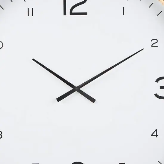 36" Light Brown Framed Wall Clock {8}