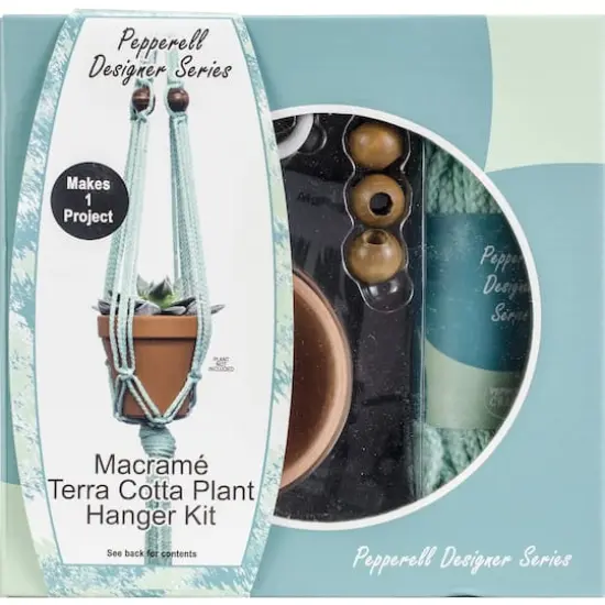 Pepperell Designer Mint Macram&eacute; Plant Hanger Kit {1}