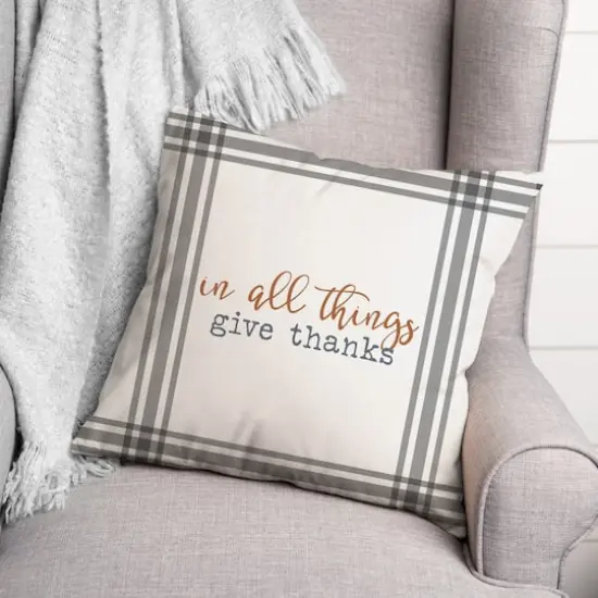 Give Thanks Fall Throw Pillow {3}