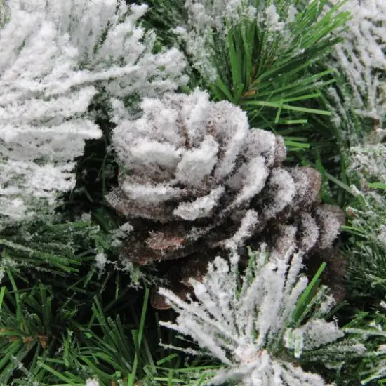 36" Snowy Flocked Angel Pine with Pinecones Artificial Christmas Wreath {3}