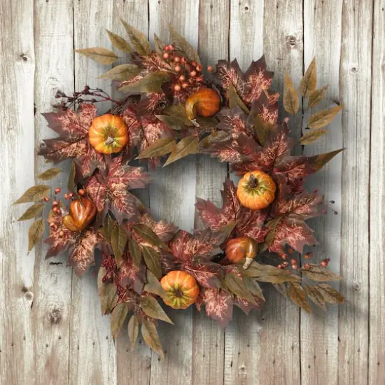 24" Autumn Ivy Wreath {3}