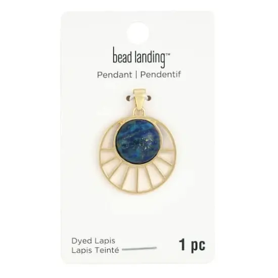 Blue & Gold Lapis Sun Pendant by Bead Landing&trade; {4}