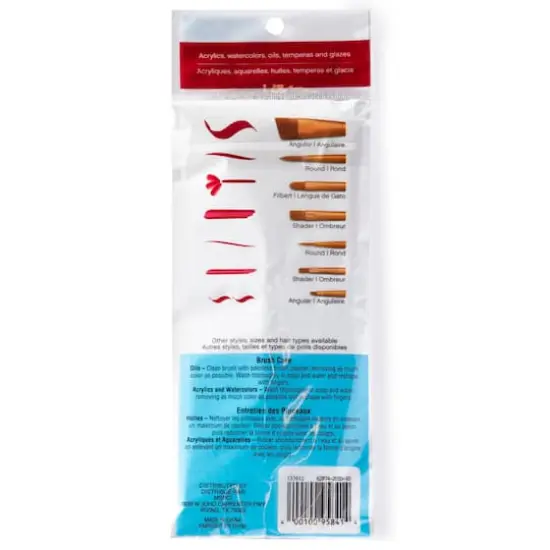 Golden Taklon Angular Variety 7 Piece Brush Set by Craft Smart® {3}