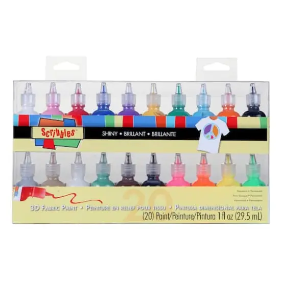 Scribbles&reg; Shiny Rainbow 3D Fabric Paint Set {6}