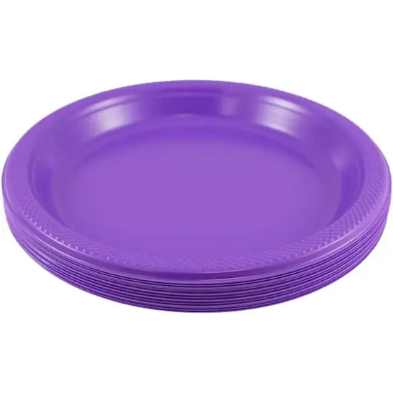 JAM Paper 9" Plastic Party Plates, 20ct. Purple {3}
