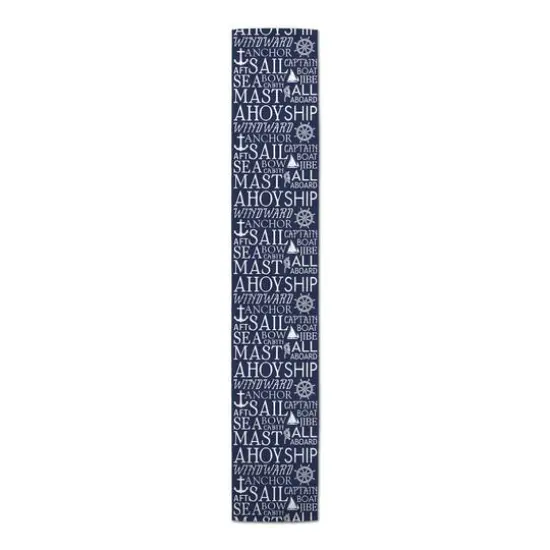 Beach Words Indoor/Outdoor Table Runner Navy {1}