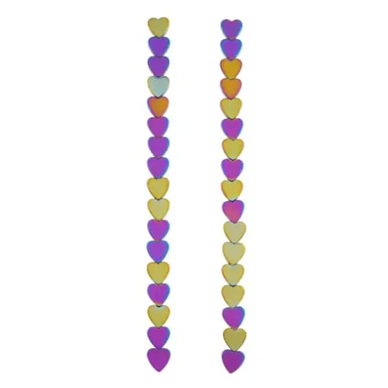 Rainbow Reconstituted Hematite Heart Beads, 8mm by Bead Landing&trade; {4}