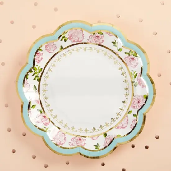 Kate Aspen&reg; 7" Blue Tea Time Whimsy Paper Plates, 32ct. {4}
